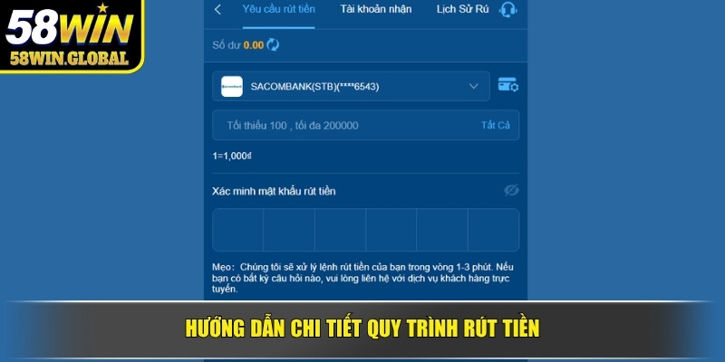 Hướng dẫn chi tiết quy trình rút tiền