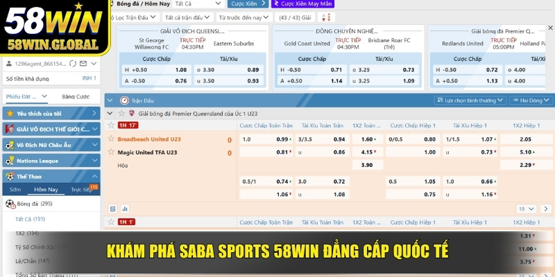 Khám phá SABA Sports 58WIN đẳng cấp quốc tế