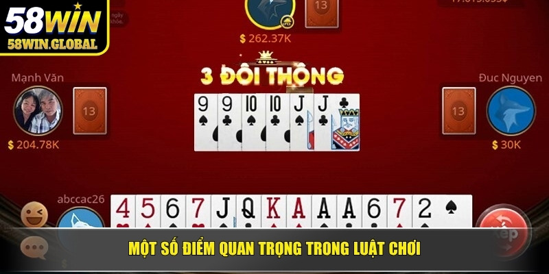 Một số điểm quan trọng trong luật chơi